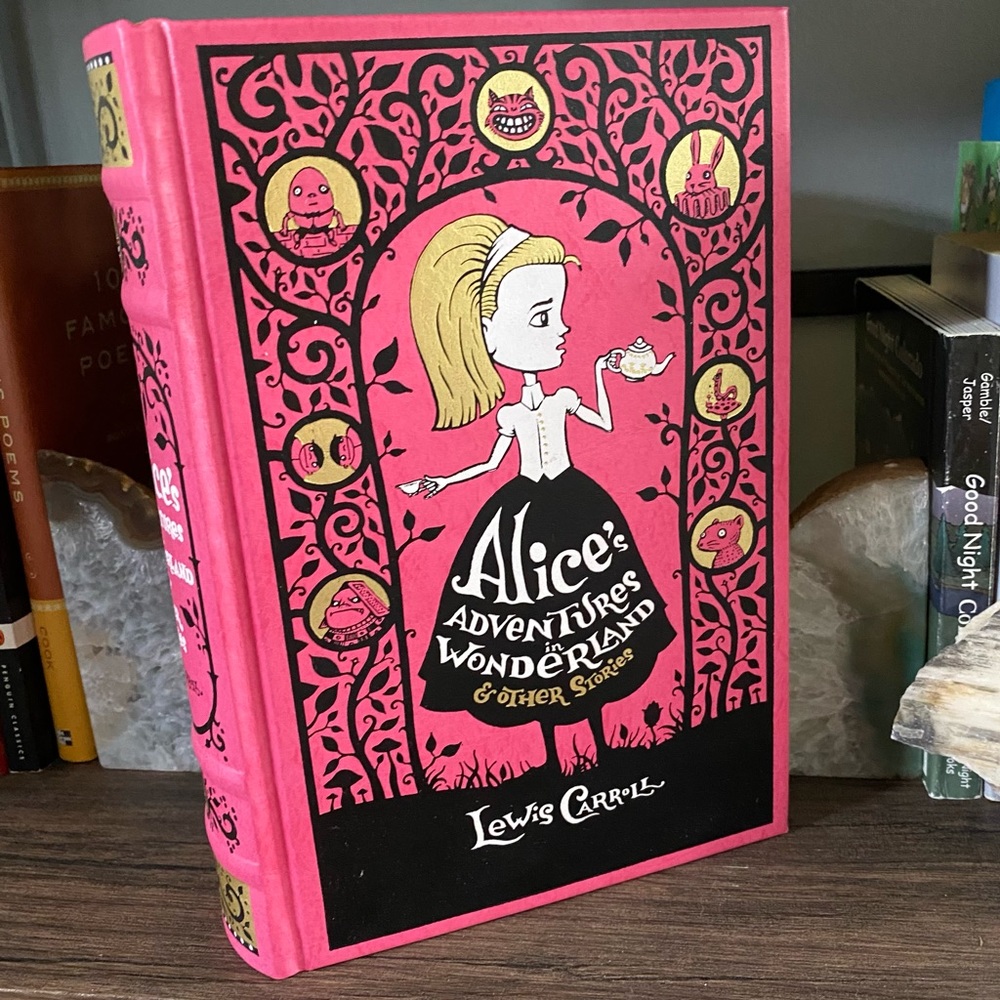 NWT- 2010 Alice in Wonderland- Leatherbound w/ Gold Leaf Book by Lewis Carroll